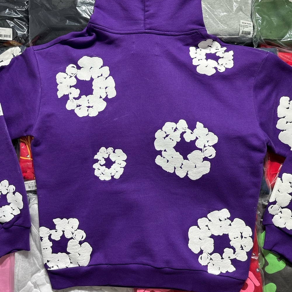 Denim Tears The Cotton Wreath Hoodie ‘Purple’ - Picture 4 of 7